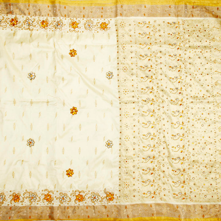 Kuberan White Fancy Saree