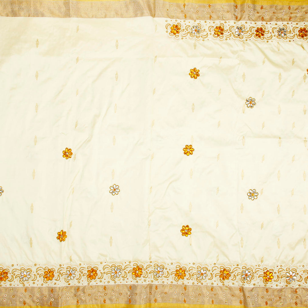 Kuberan White Fancy Saree