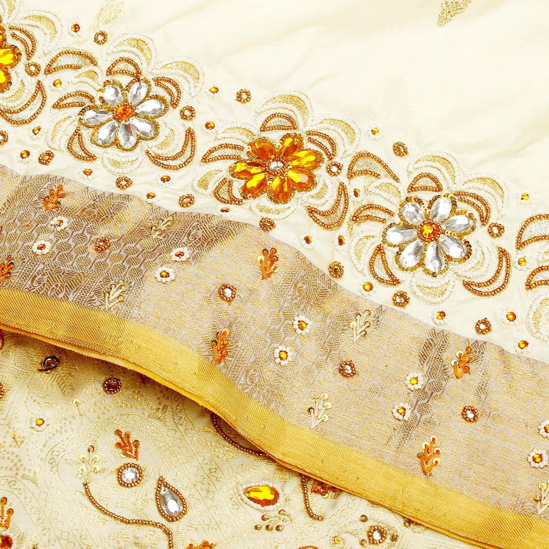 Kuberan White Fancy Saree