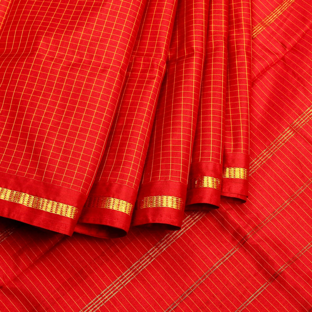 Kuberan Royal Red 9 Yards Silk Saree
