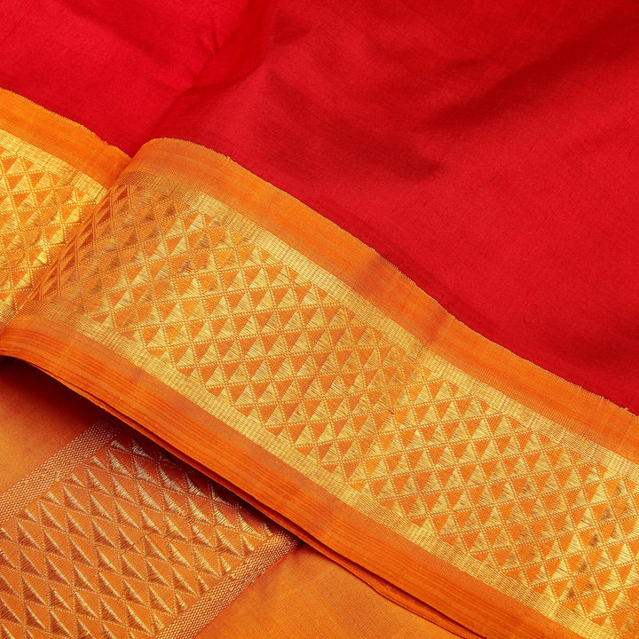 Kuberan Red Gold 9 Yards Silk Saree