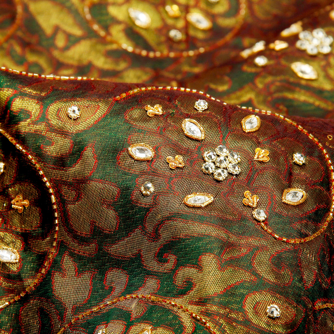 Kuberan Bottle Green Fancy Saree