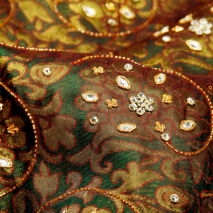 Kuberan Bottle Green Fancy Saree