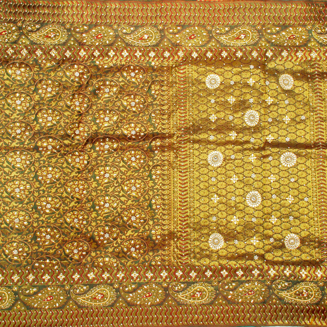 Kuberan Bottle Green Fancy Saree