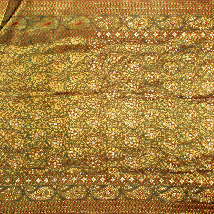 Kuberan Bottle Green Fancy Saree