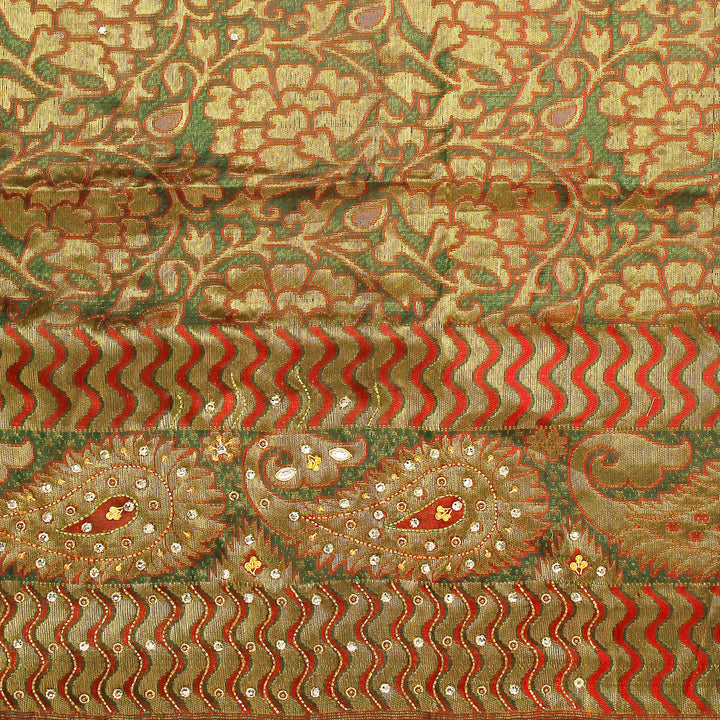 Kuberan Bottle Green Fancy Saree