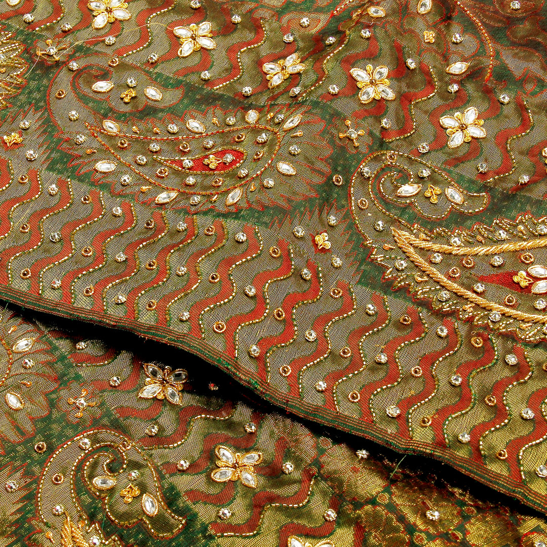 Kuberan Bottle Green Fancy Saree