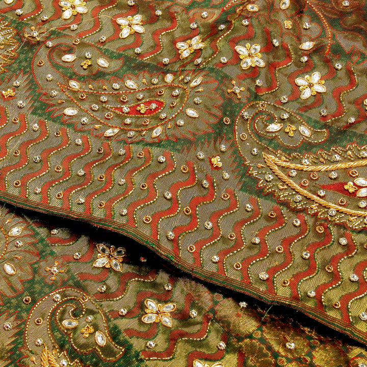 Kuberan Bottle Green Fancy Saree