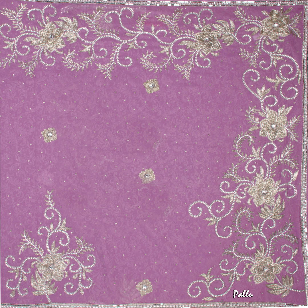 Kuberan Purple Chiffon Saree