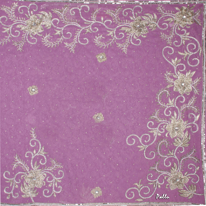Kuberan Purple Chiffon Saree