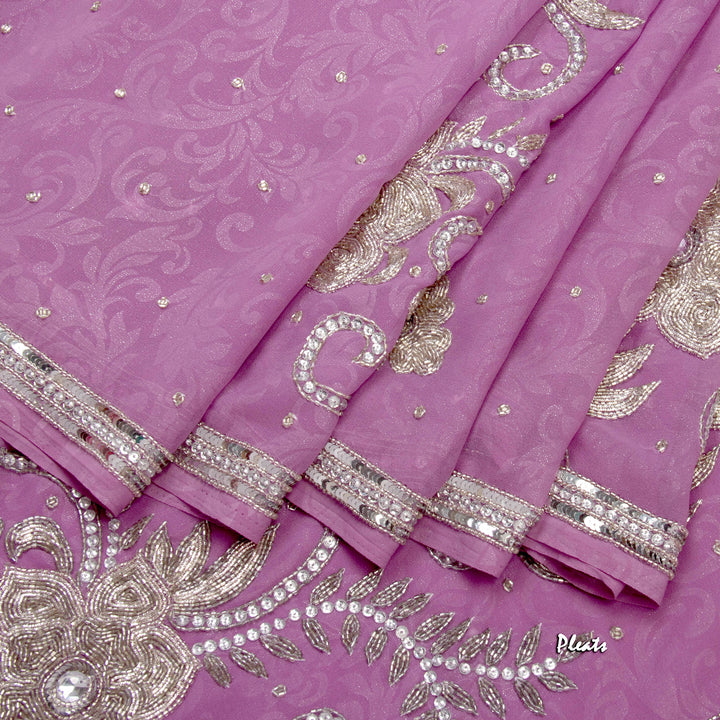 Kuberan Purple Chiffon Saree