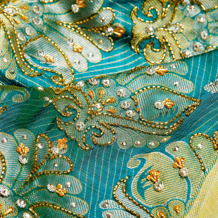 Kuberan White and Blue Fancy Saree