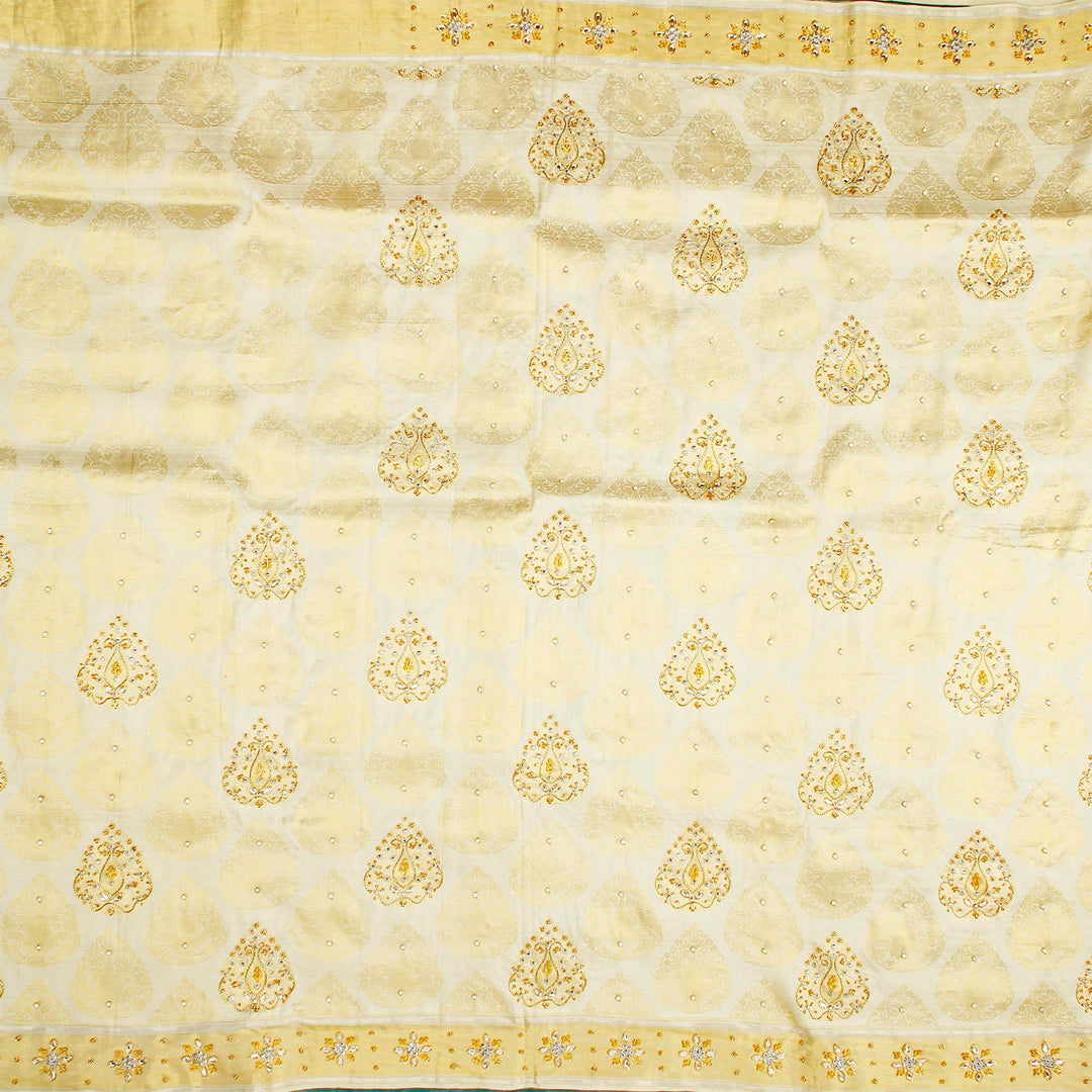 Kuberan White and Blue Fancy Saree