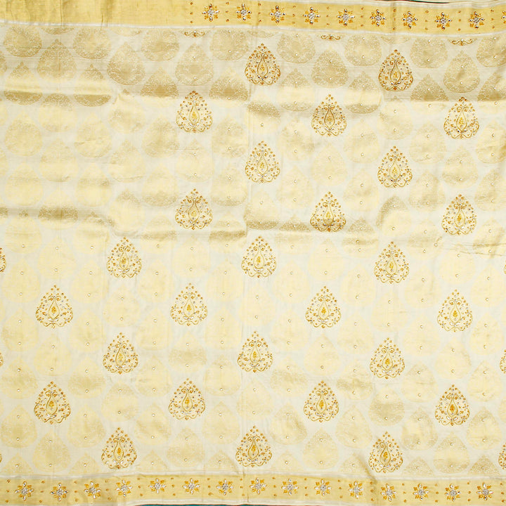 Kuberan White and Blue Fancy Saree