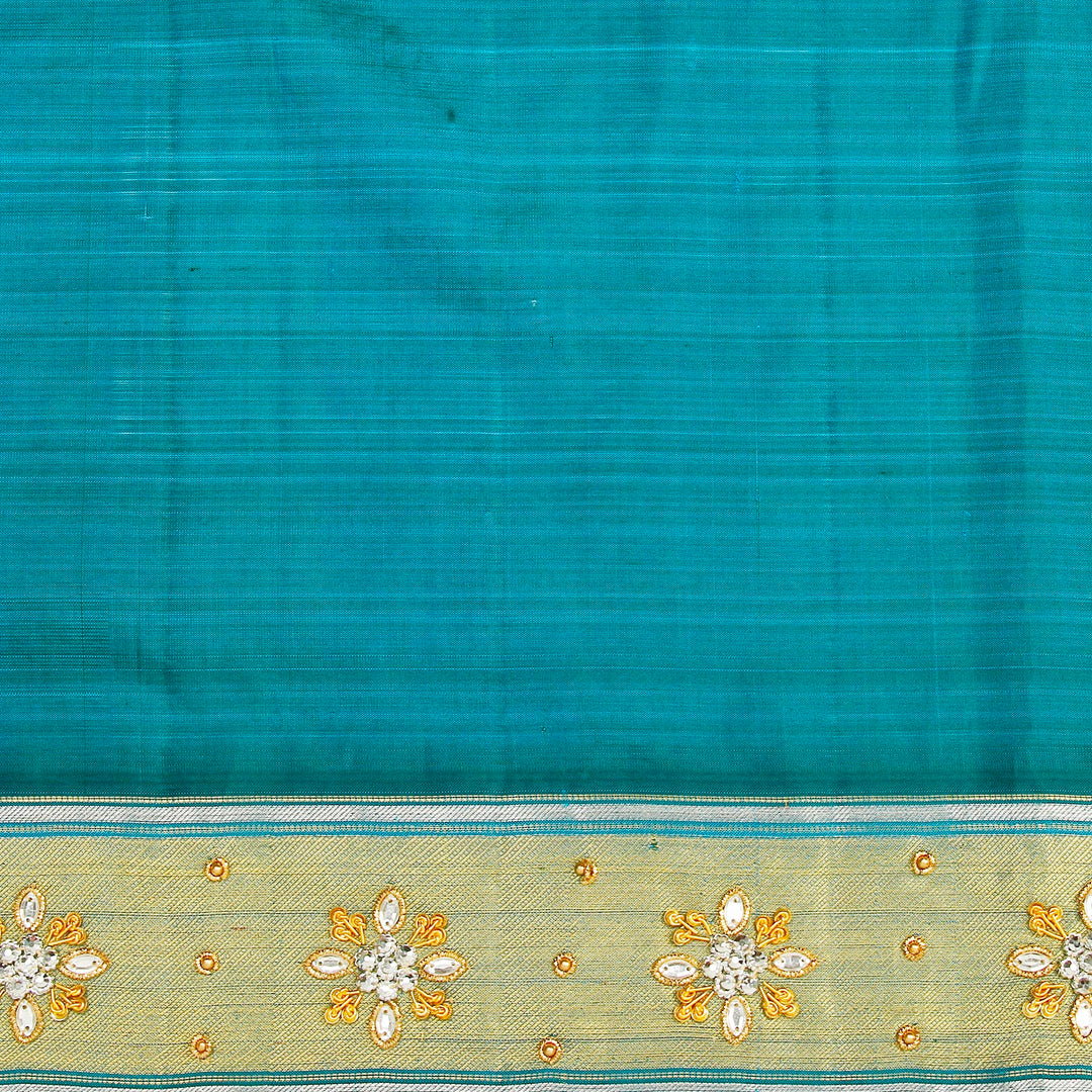 Kuberan White and Blue Fancy Saree