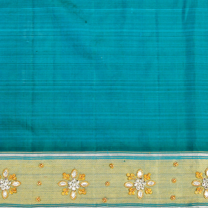 Kuberan White and Blue Fancy Saree