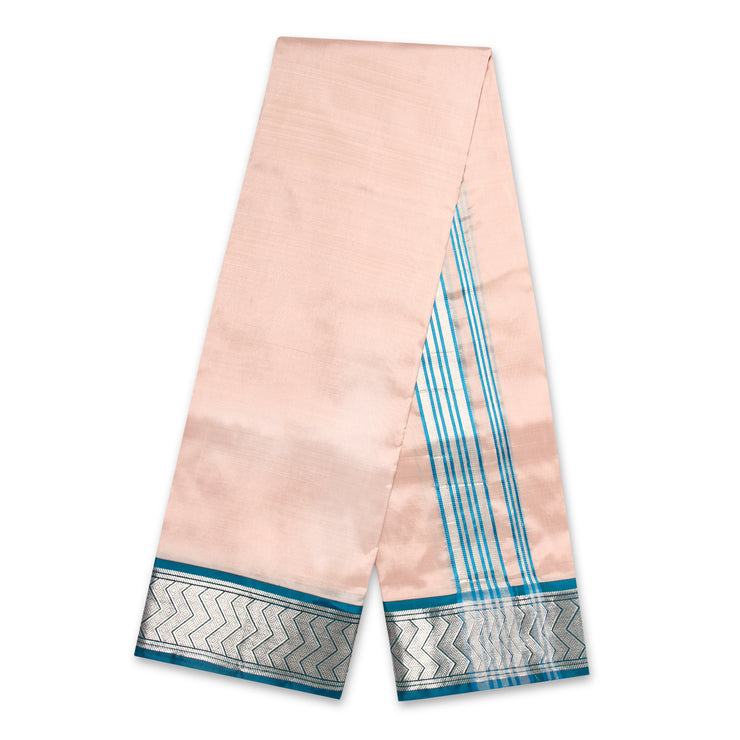 Kuberan Light Beige Pure Silk Dhoti