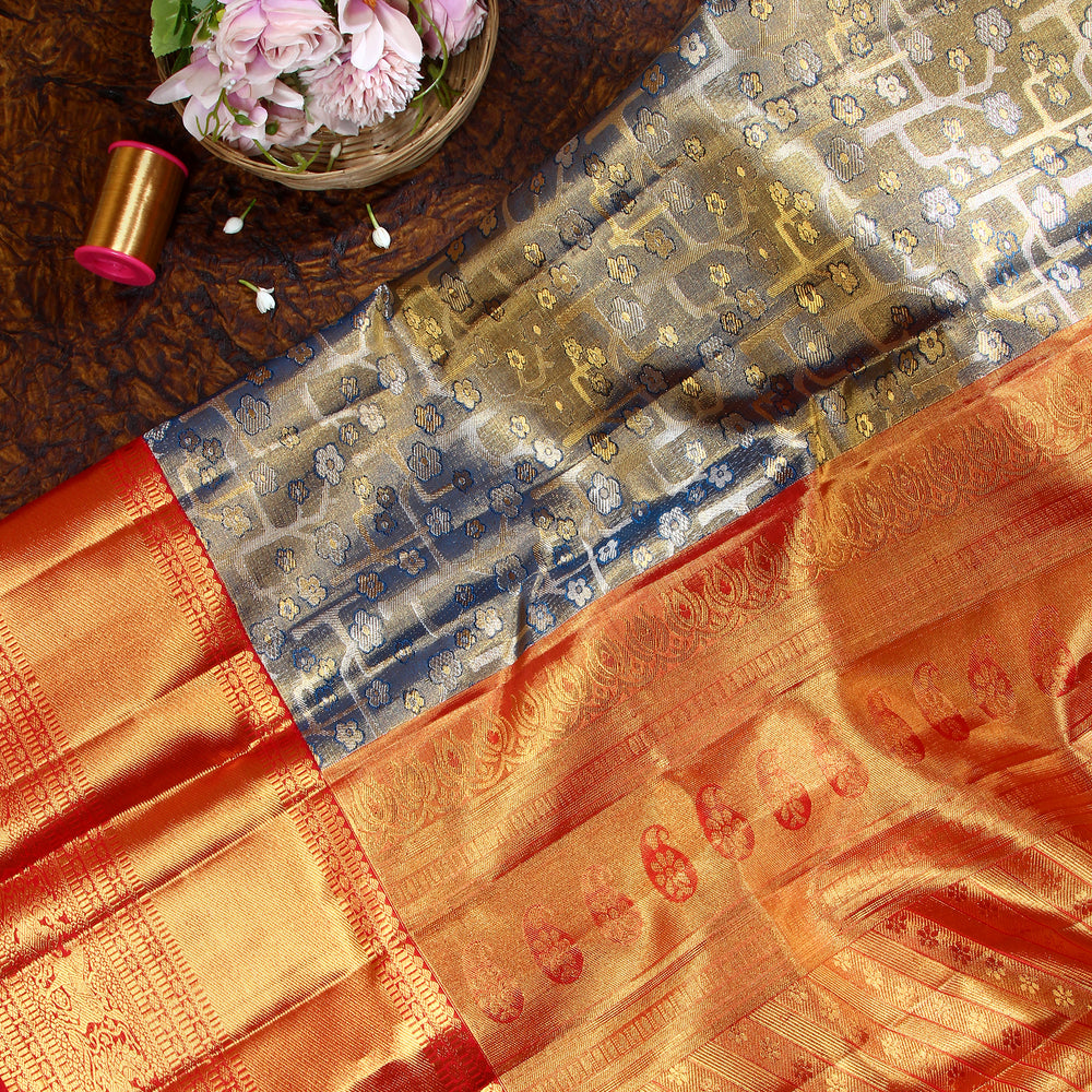 Blue Kanchivaram Saree