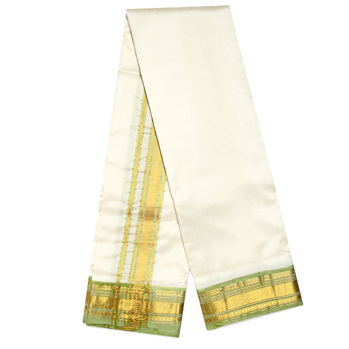 Kuberan Off White Pure Silk Dhoti