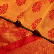 Cream Red Kanchivaram Silk Saree 