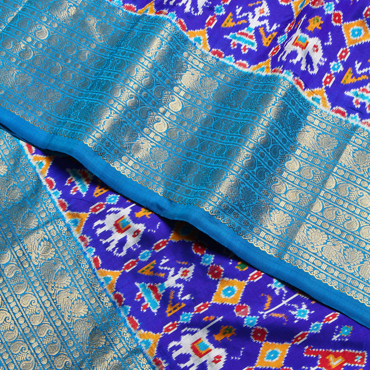 Kuberan Royalblue Pochampally Silk Saree