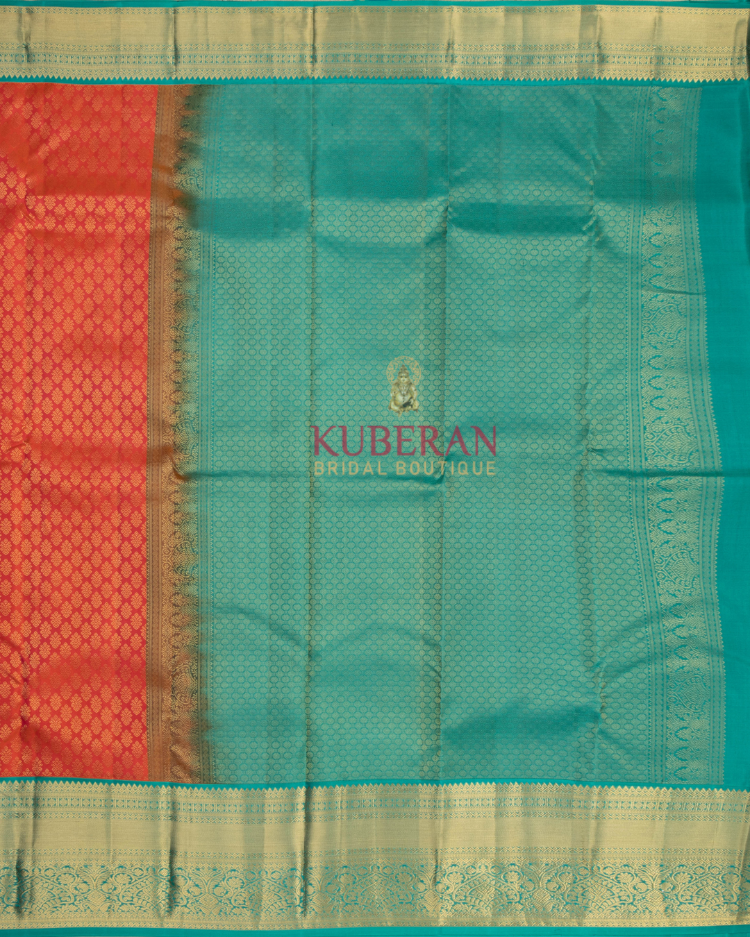 Kuberan Peach Pink Kanchivaram Silk Saree