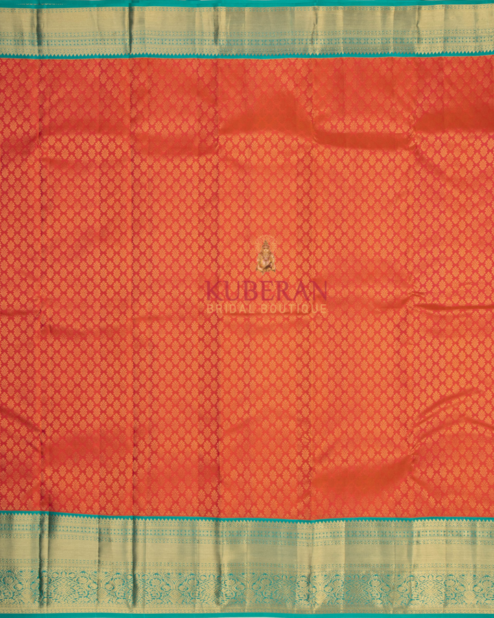 Kuberan Peach Pink Kanchivaram Silk Saree