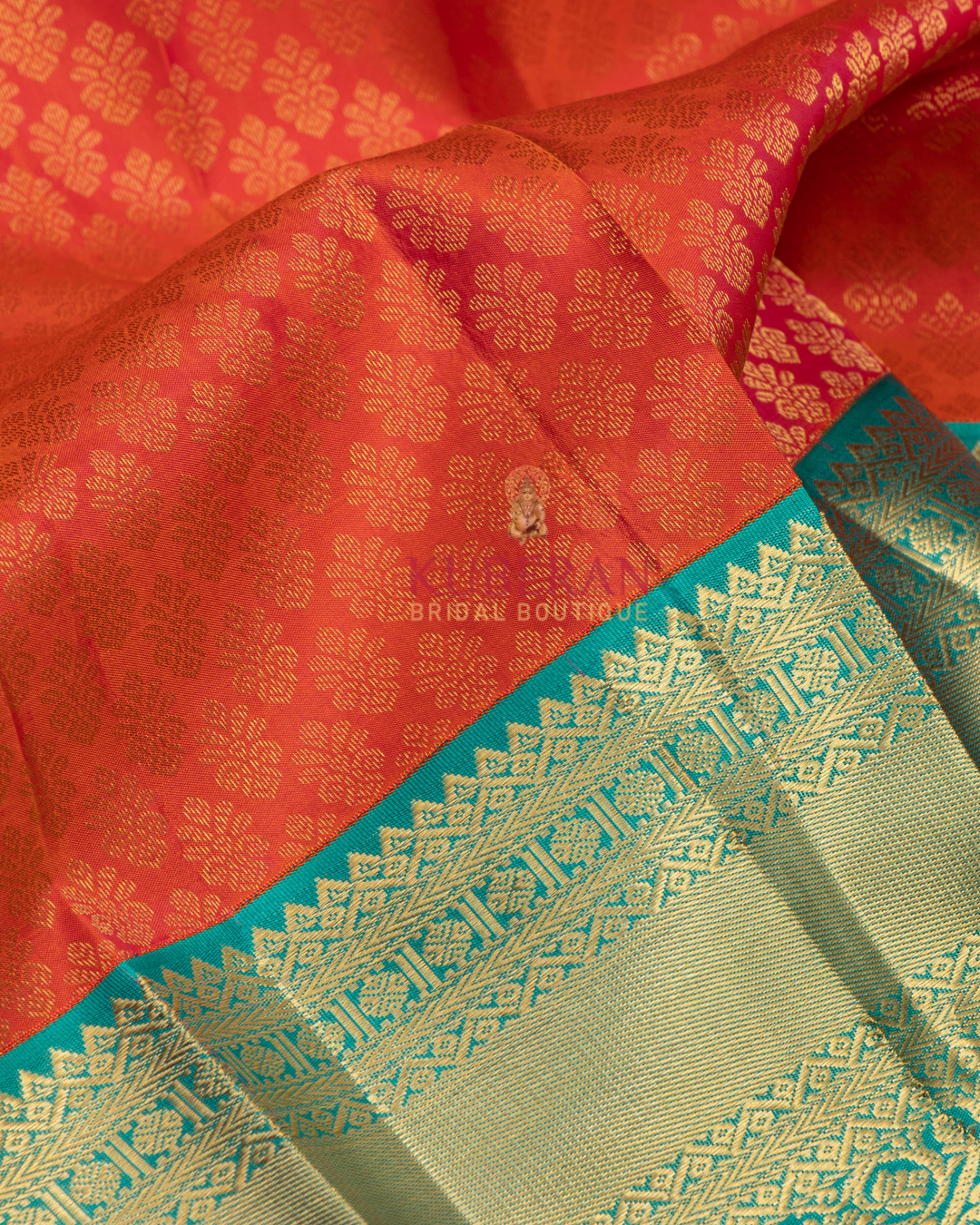 Kuberan Peach Pink Kanchivaram Silk Saree