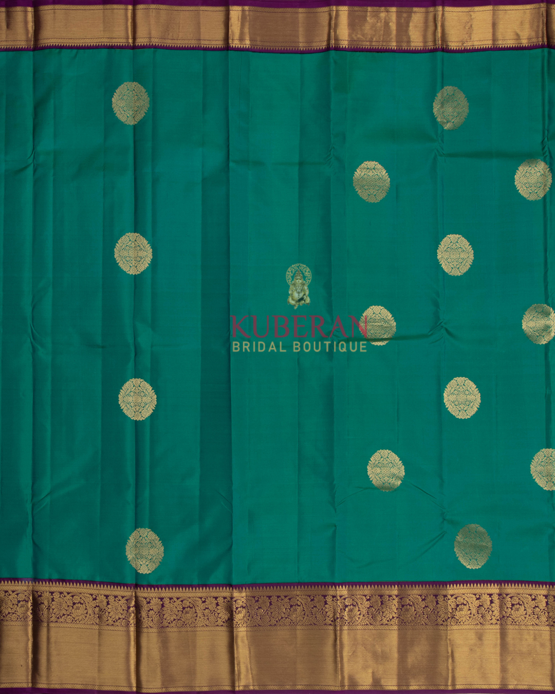 Kuberan Turquoise Saree Blue Kanchivaram Silk Saree