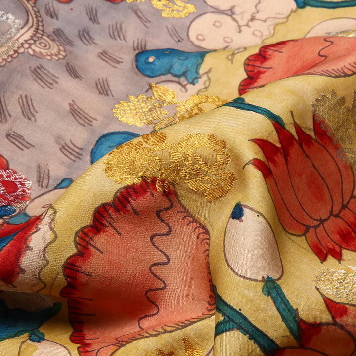 Kalamkari Kanchipuram Silk Saree