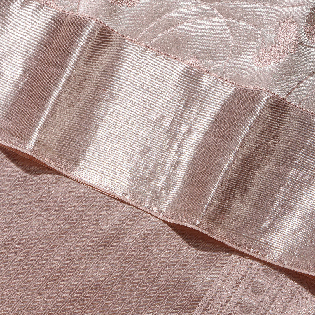 Kuberan Light Peach Colour Kanchivaram Silk Saree