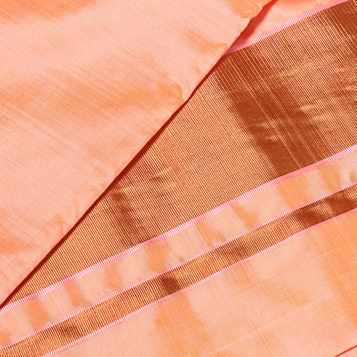 Kuberan Peach Pure Silk Dhoti