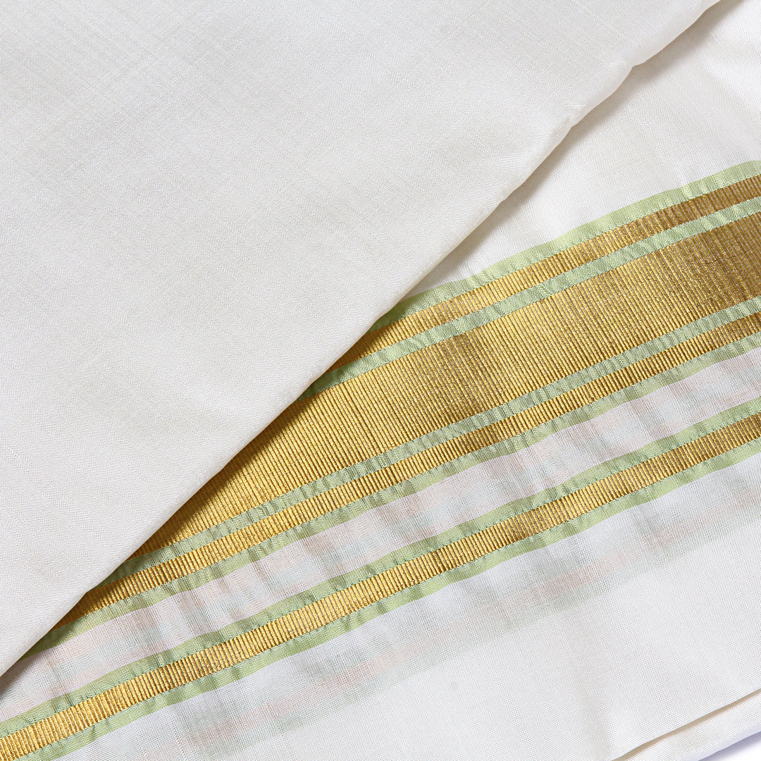 Kuberan Off White Pure Silk Dhoti