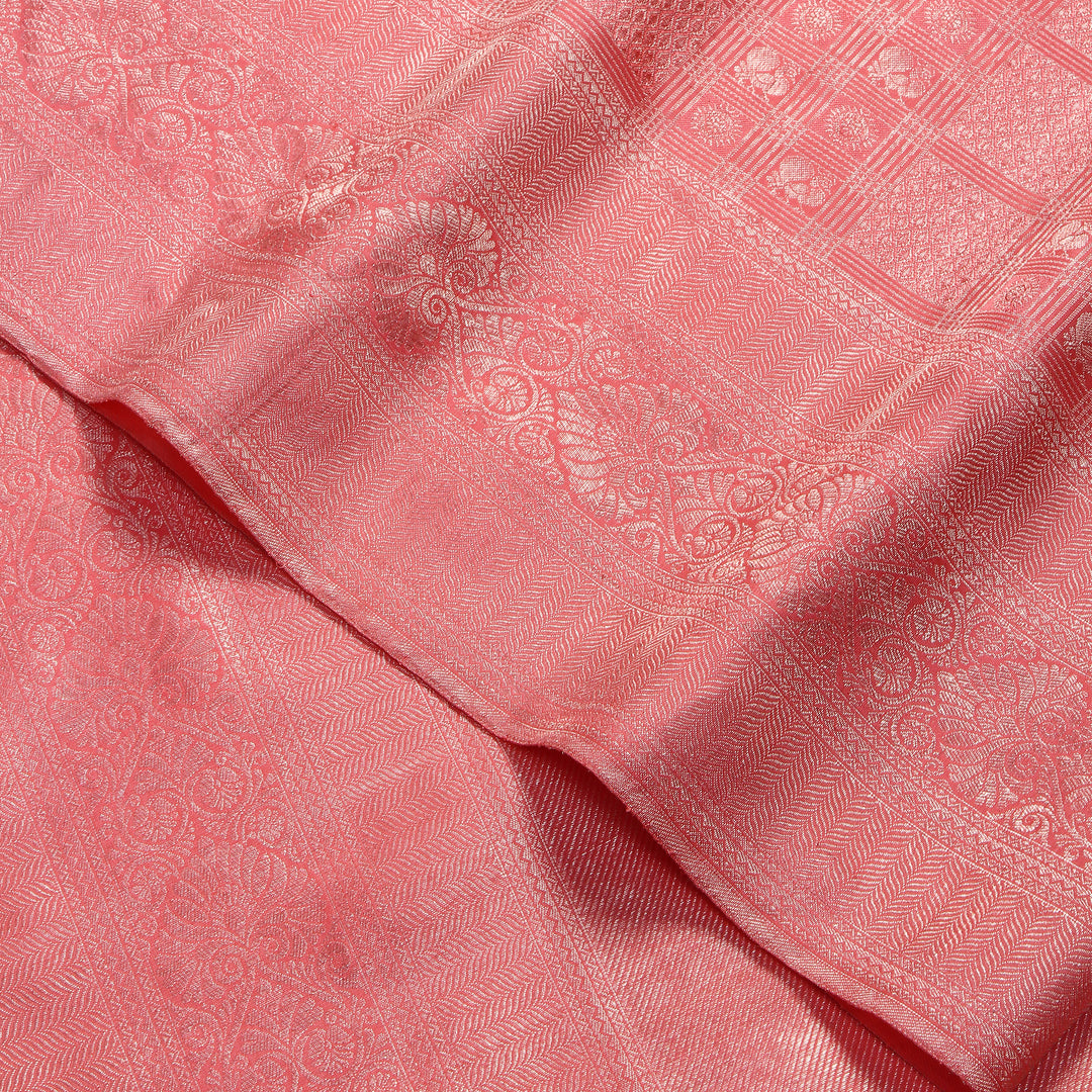 Kuberan Peach Kanchivaram Silk Saree