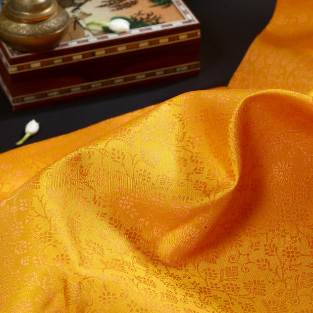 Kuberan Golden Yellow Kanchivaram Silk Saree