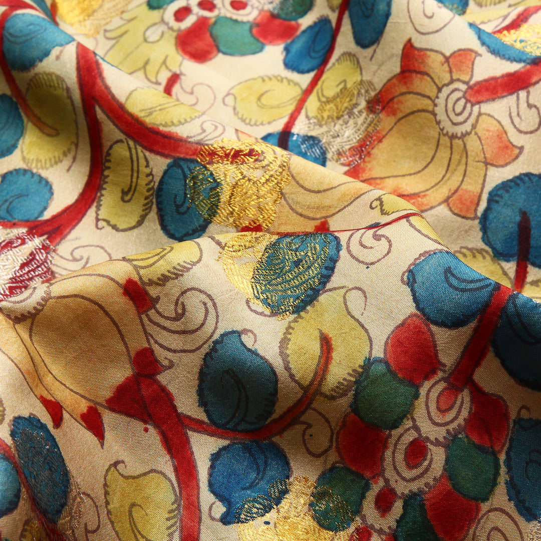 Kuberan Kalamkari Kanchipuram Silk Saree