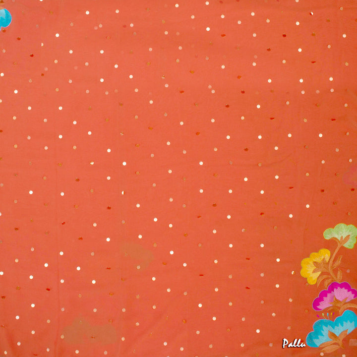 Kuberan Onion Pink Chiffon Saree