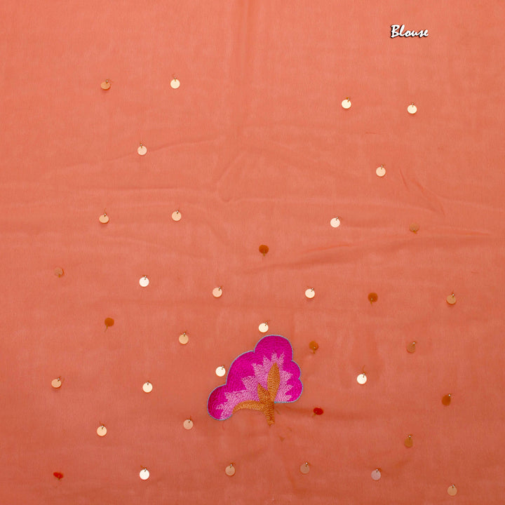 Kuberan Onion Pink Chiffon Saree