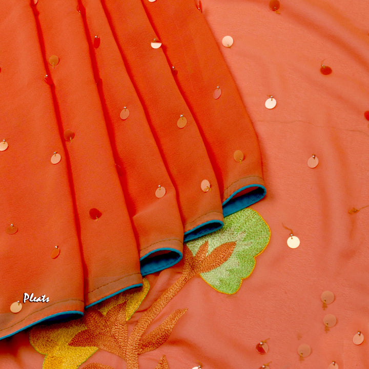 Kuberan Onion Pink Chiffon Saree