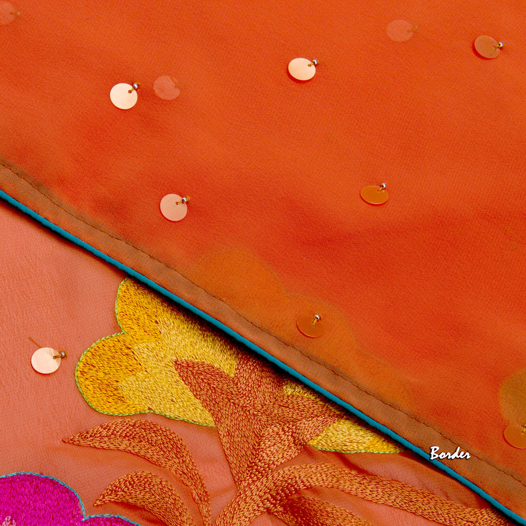 Kuberan Onion Pink Chiffon Saree