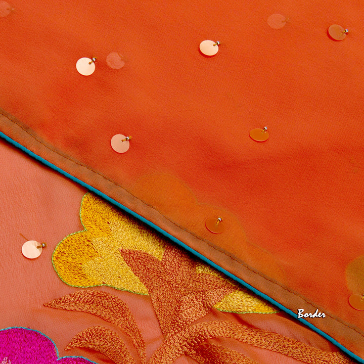 Kuberan Onion Pink Chiffon Saree