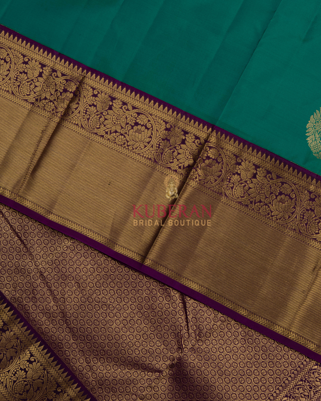 Kuberan Turquoise Saree Blue Kanchivaram Silk Saree