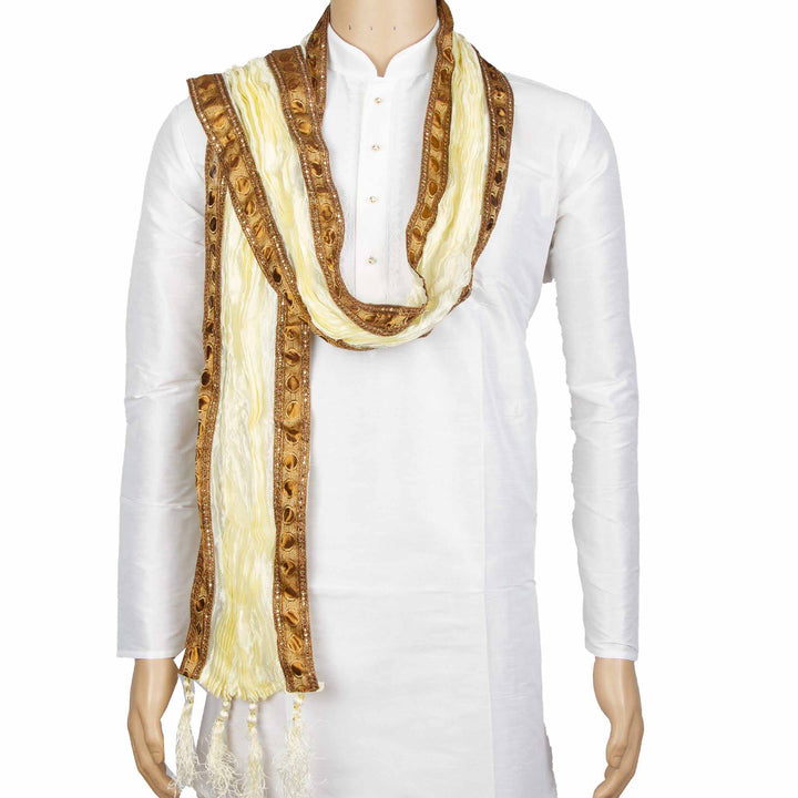 Kuberan Cream White Wedding Stole