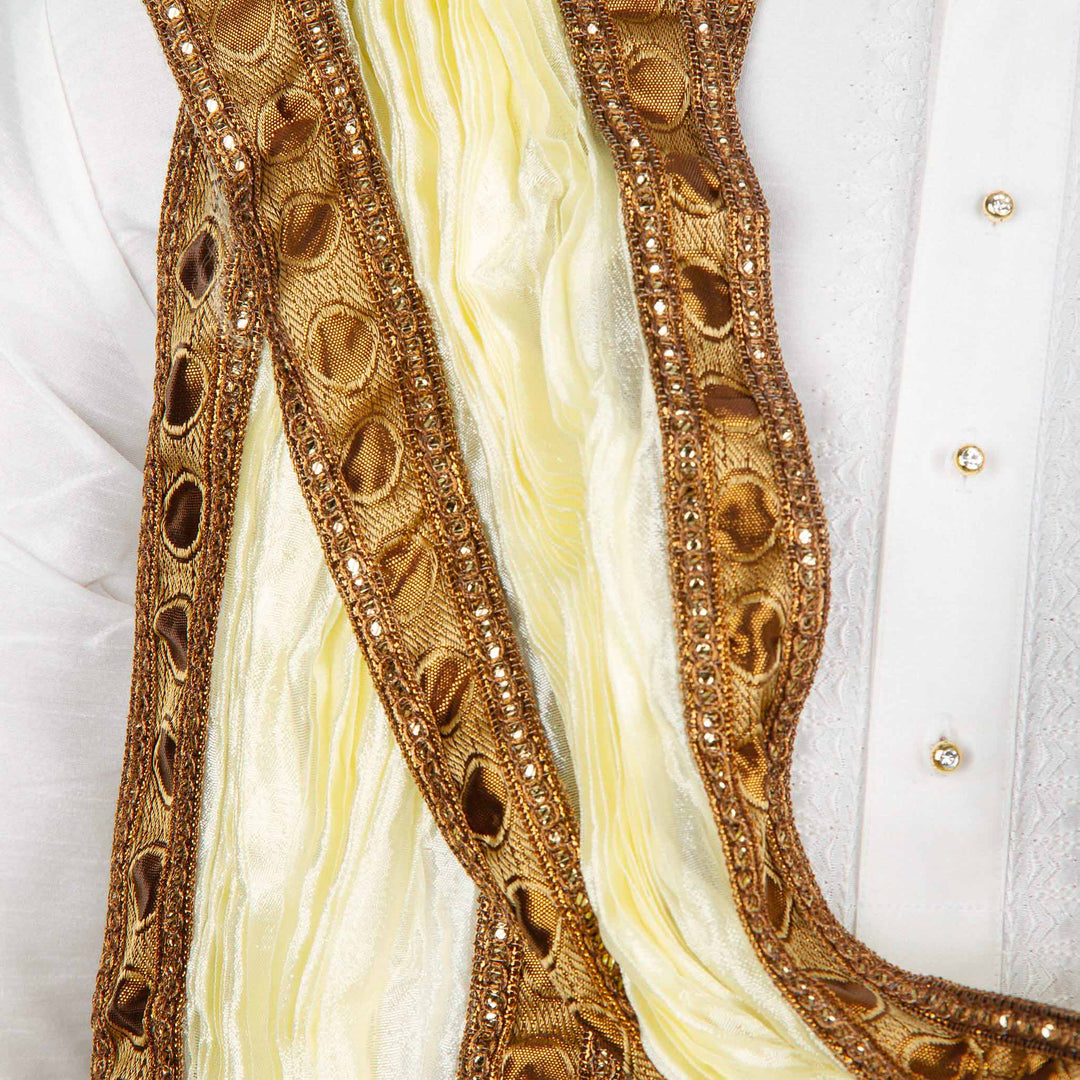 Kuberan Cream White Wedding Stole