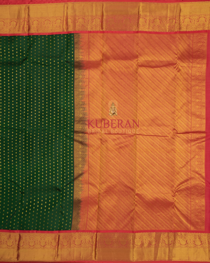 Kuberan Dark Green Kanchivaram Silk Saree
