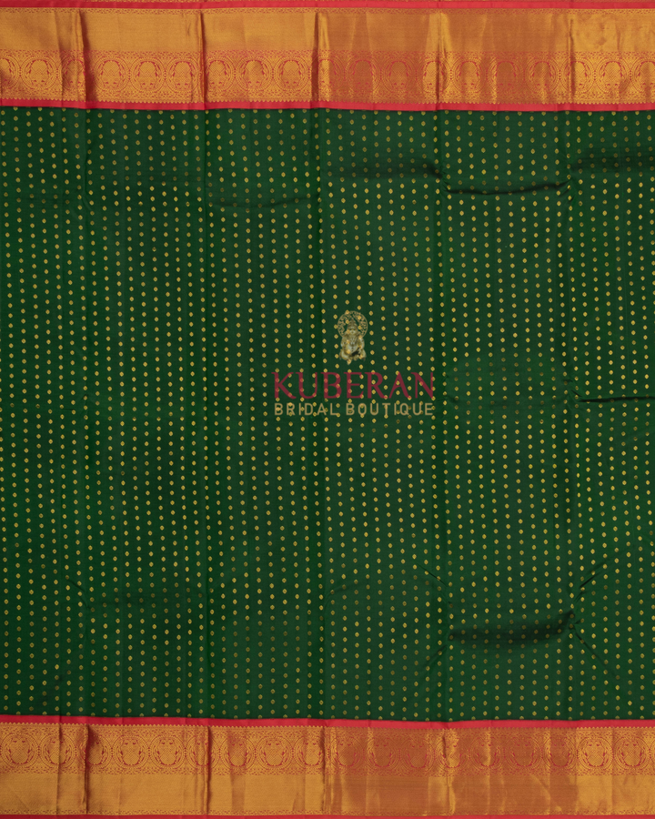 Kuberan Dark Green Kanchivaram Silk Saree