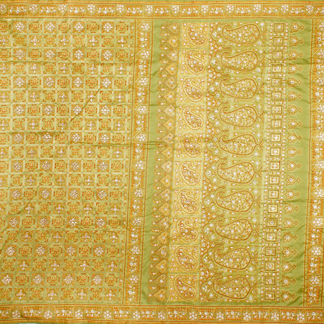 Kuberan Parrot Green Fancy Saree