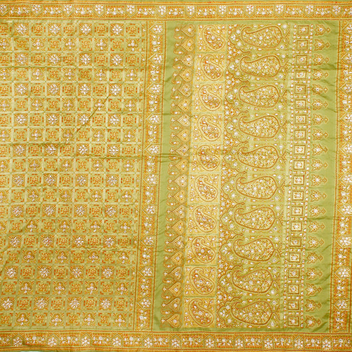 Kuberan Parrot Green Fancy Saree