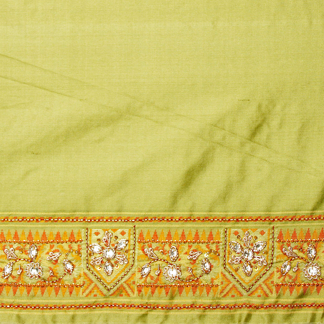 Kuberan Parrot Green Fancy Saree