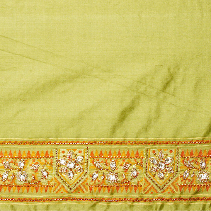 Kuberan Parrot Green Fancy Saree